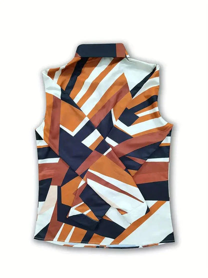 Damenbluse Modern mit Abstraktem Muster und Knöpfen