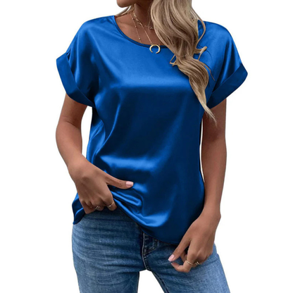 Damen Trendshirt Satiniert Locker Geschnitten
