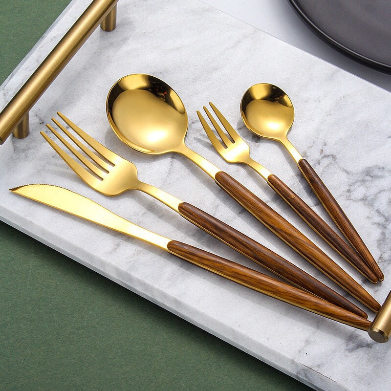 Holzbesteck-Set 6-teilig Ergonomisch