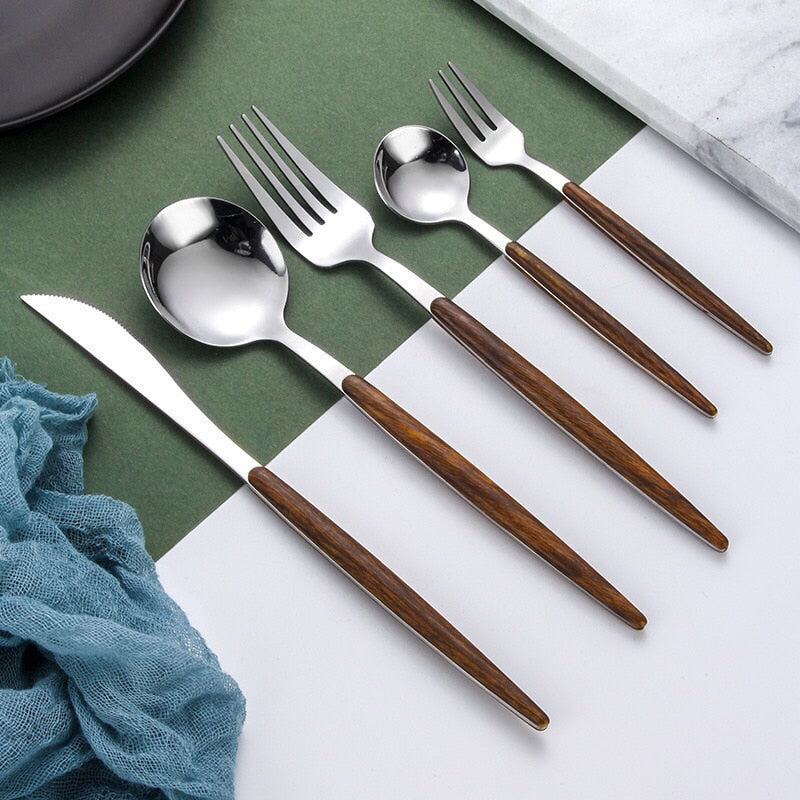 Holzbesteck-Set 6-teilig Ergonomisch