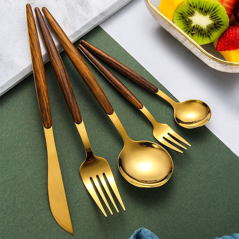 Holzbesteck-Set 6-teilig Ergonomisch