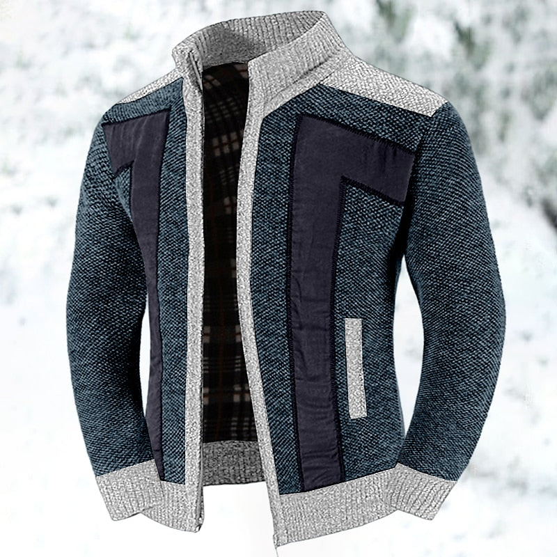 Wollweste Herren Reißverschluss Pullover Warm