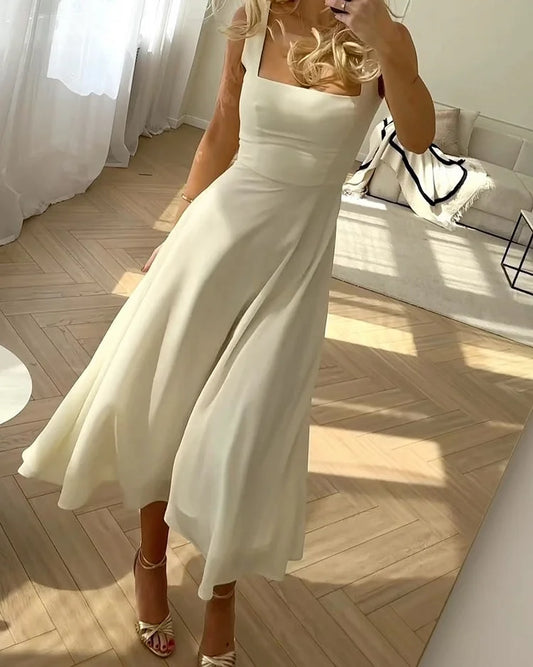 Emmachic™ – Elegantes Frauenkleid aus Leichtem Seidenmousselin Atembar & Vielseitig-1