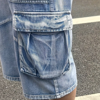 Herren Shorts Denim Cargo Bequem Robust