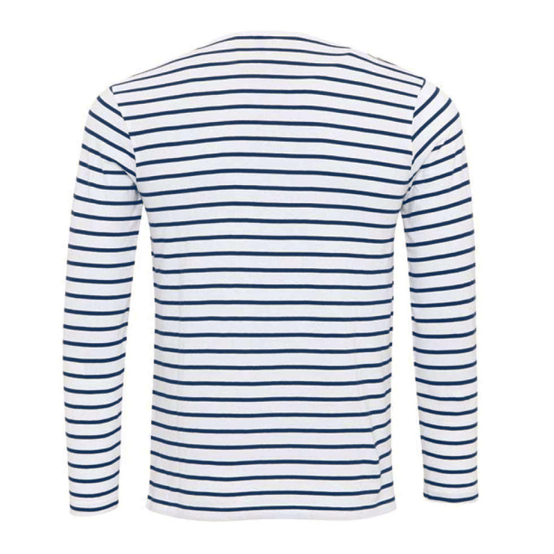 Herren Henley-Shirt Langarm Streifen