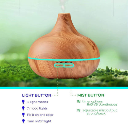 Ultraschall-Diffusor 400ml mit 10 ätherischen Ölen Set