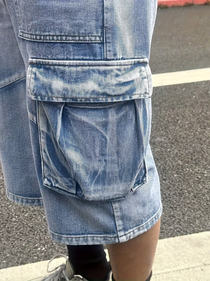 Herren Shorts Denim Cargo Bequem Robust