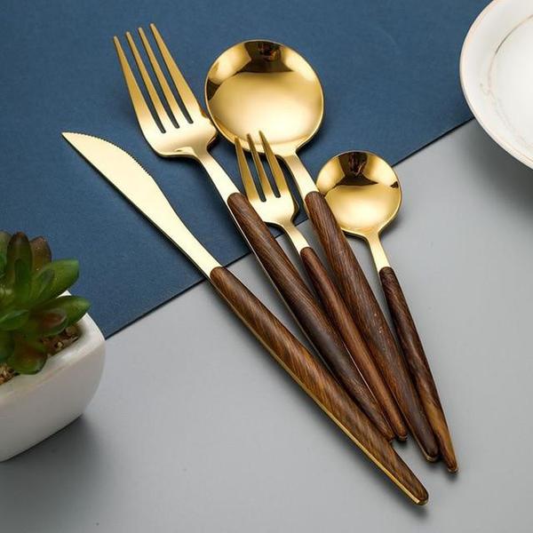 Holzbesteck-Set 6-teilig Ergonomisch - Elarova