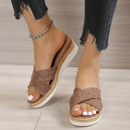 HanfStyle™ – Damen Plateau Sandalen für Komfort und Stil in Römischem Design 4