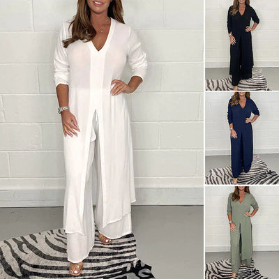 Zweiteiliger Damen Freizeitanzug Bequem Casual