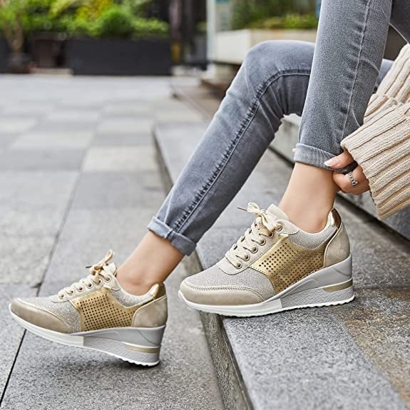 Amelia: Orthopädische Keilabsatz-Turnschuhe mit hohem Absatz