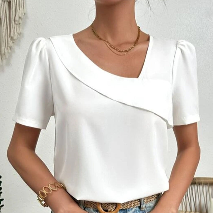 Amelie Top with Solid Puff Sleeves