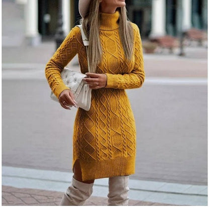 Amy: Winterpulloverkleid mit Schlitz