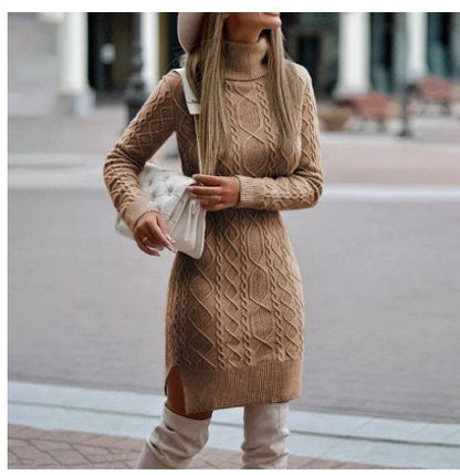 Amy: Winterpulloverkleid mit Schlitz