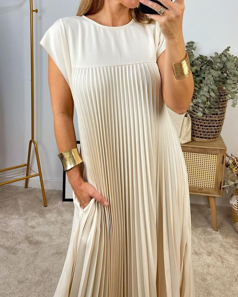 Ärmelloses Plisseekleid