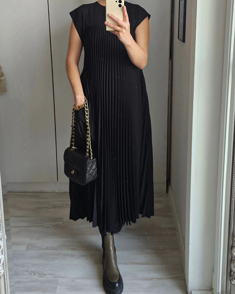 Ärmelloses Plisseekleid