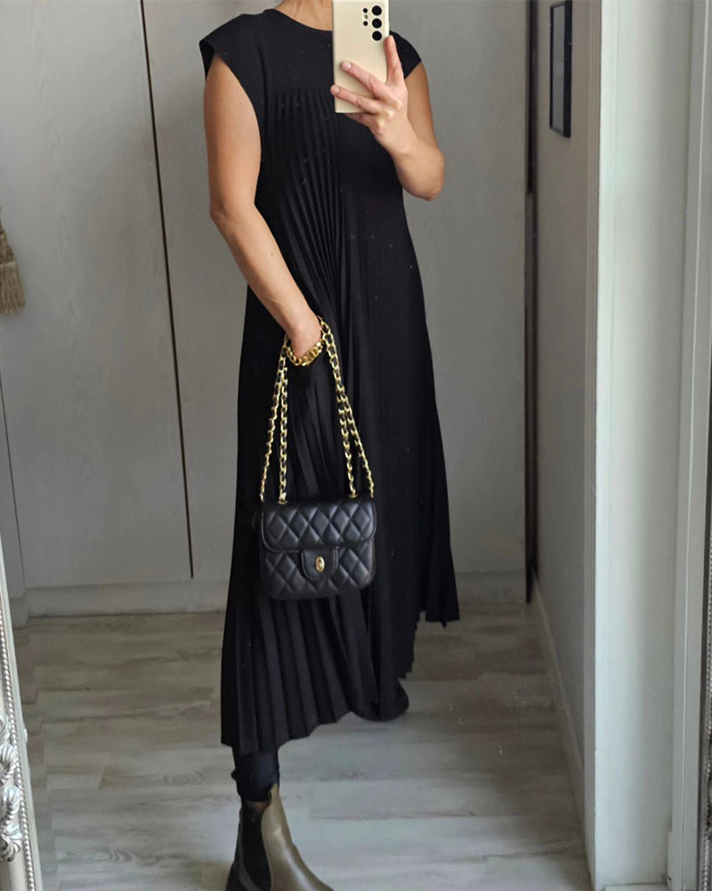 Ärmelloses Plisseekleid