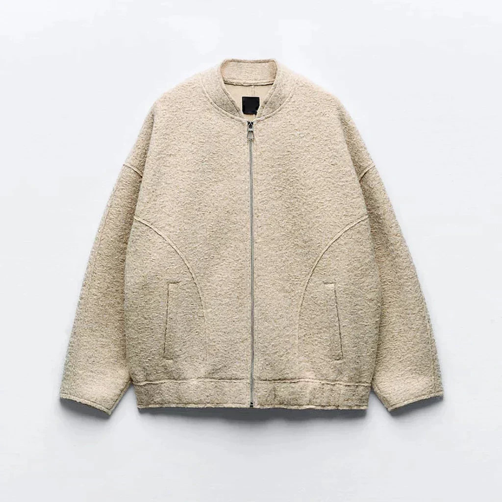 Avelena Bomberjacke: Oversize mit O-Ausschnitt