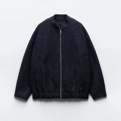 Avelena Bomberjacke: Oversize mit O-Ausschnitt