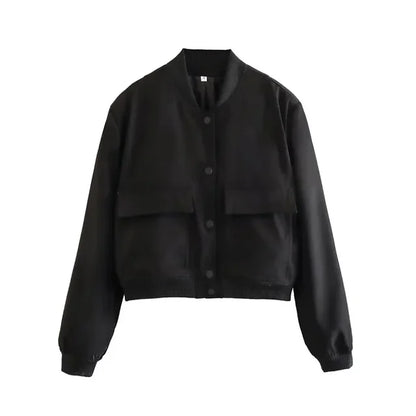 Avelena: Elegante Bomberjacke mit Ausschnitt