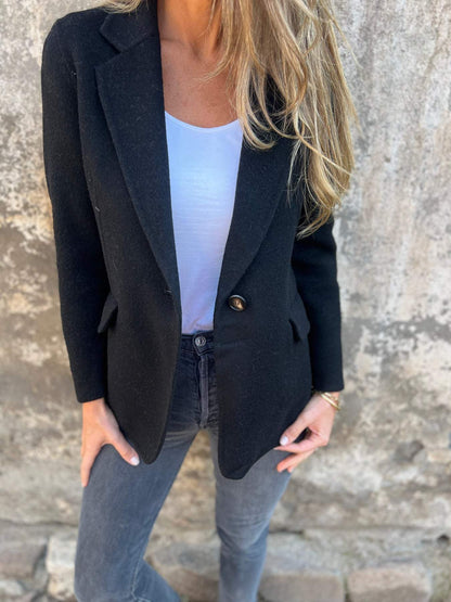 Avelena Winter Blazer with Draped Collar