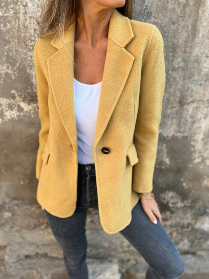 Avelena Winter Blazer with Draped Collar