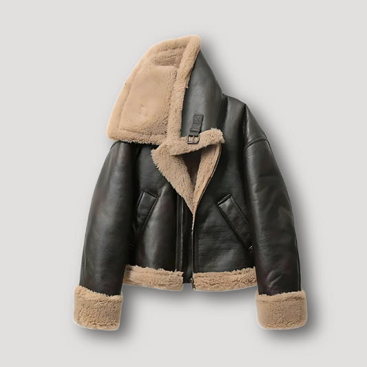 Aviator Jacket: Brynjar, Classic Soft Fluffy Shearling Leather