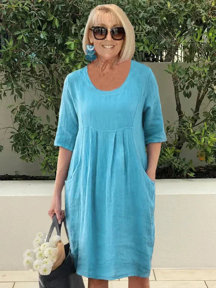 Baumwoll-Leinenkleid von Janet