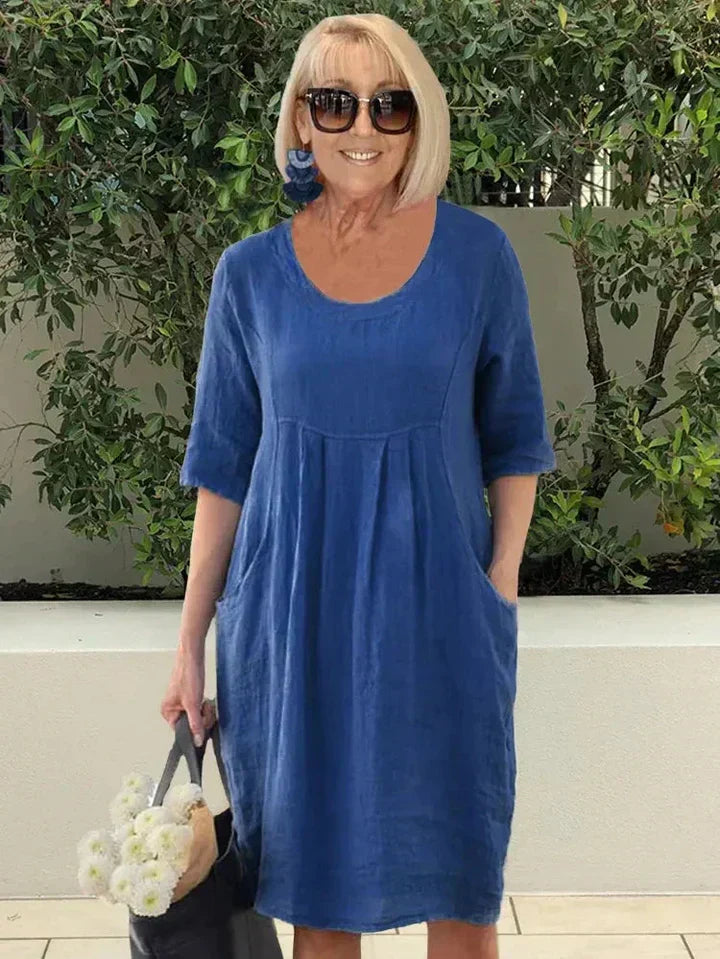 Baumwoll-Leinenkleid von Janet
