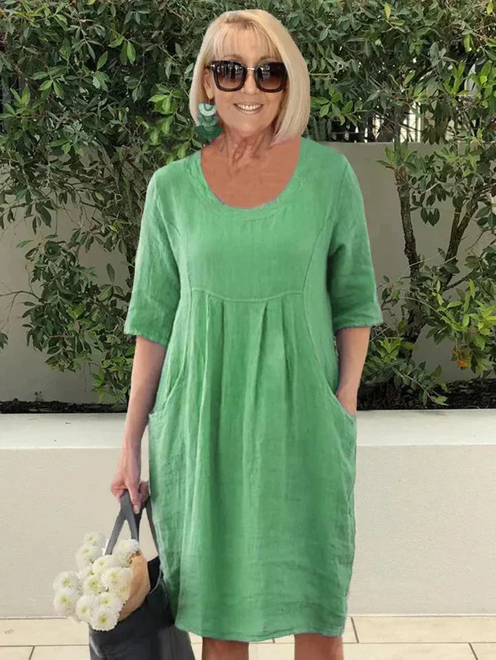 Baumwoll-Leinenkleid von Janet