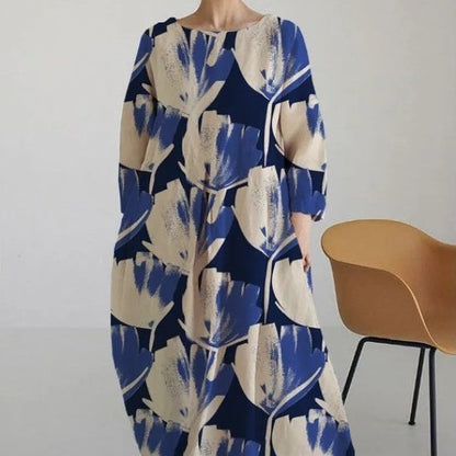 Baumwoll-Look Kleid mit 3D-Druck von Elarova