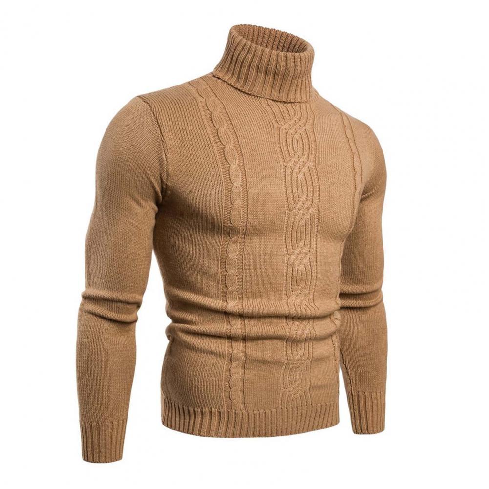 Baumwollpullover mit Rollkragen und Zopfmuster - Lucian