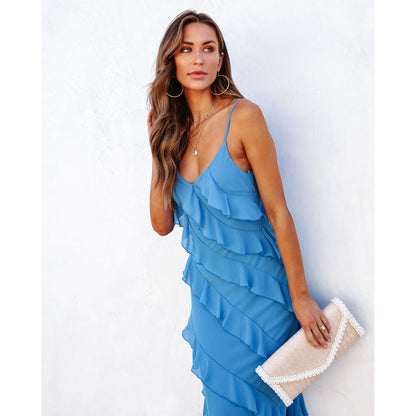 BelleRuffle™ – Elegantes Langes Damenkleid mit Volants