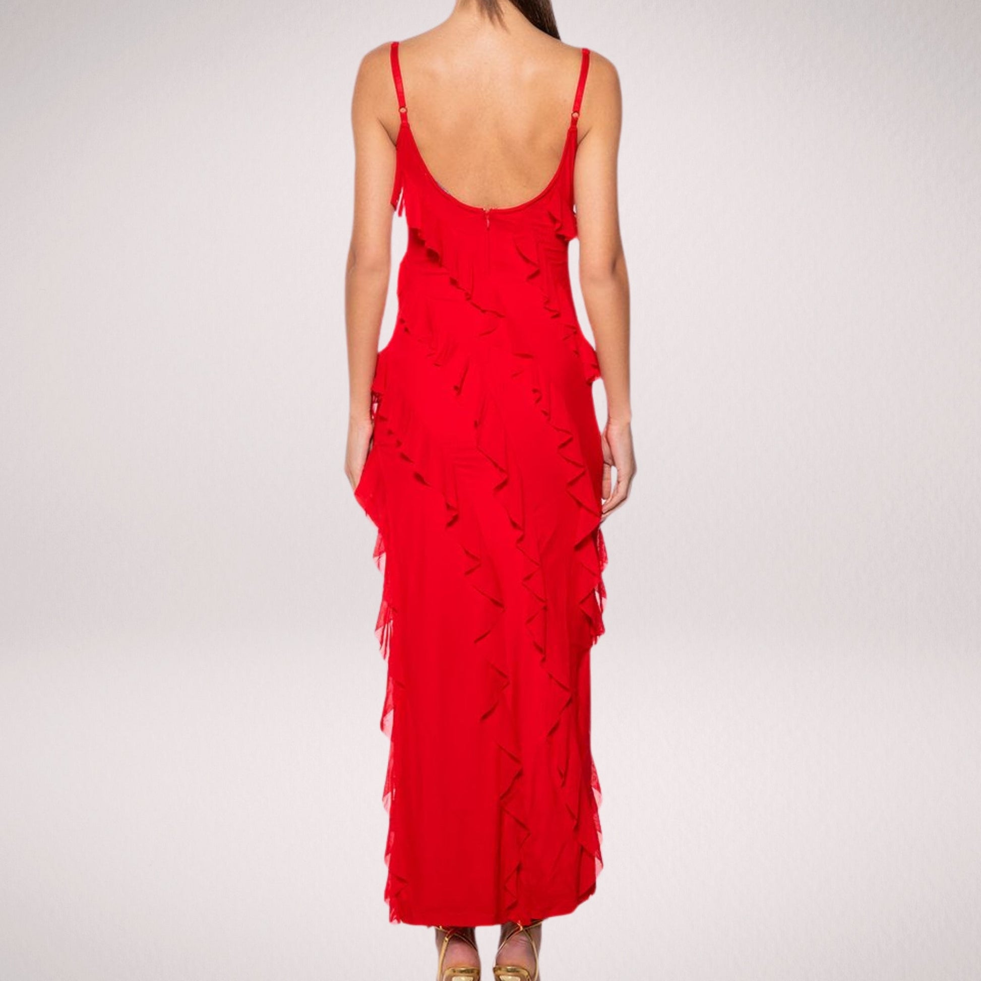 BelleRuffle™ – Elegantes Langes Damenkleid mit Volants