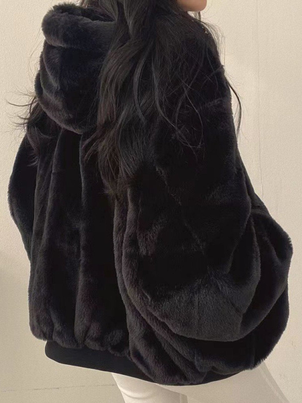 Bequeme Fleece-Wende-Hoodie-Jacke