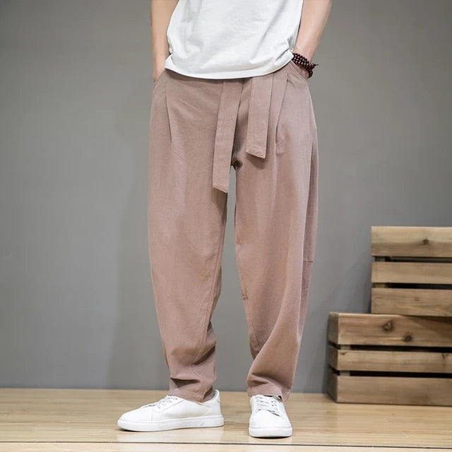Bequeme Leinenhose in Taupe - Idan