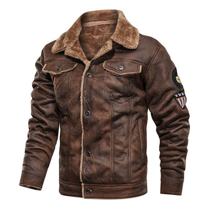 Elarova |  Bikerjacke aus Wildleder mit Lambswool-Futter für Herren