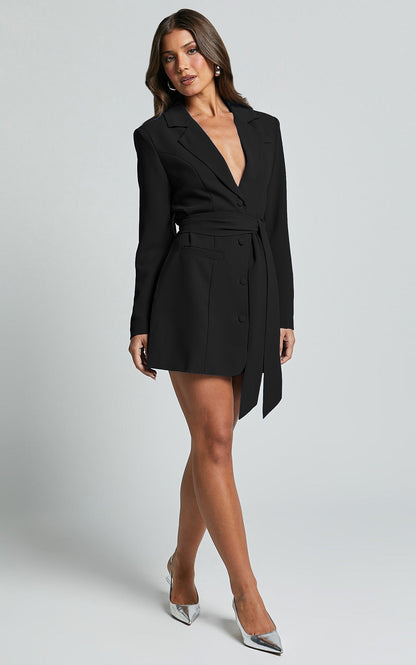 Elarova |  Blazer-Kleid mit Gürtel für Damen