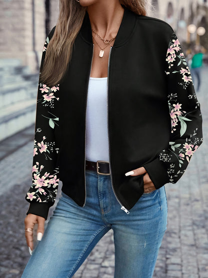 BloomAura™ – Elegante Damen Bomberjacke mit Reißverschluss
