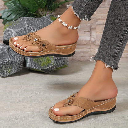 BloomComfort™ – Vintage Damen Sandalen mit Ergonomischem Komfortfußbett