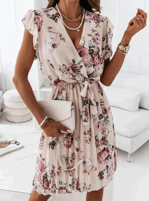 Blumenkleid Katharina mit Volantärmeln