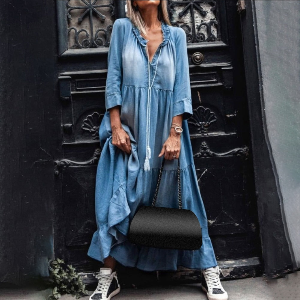 Boho-Kleid von Elarova: Langes, lässiges Kleid