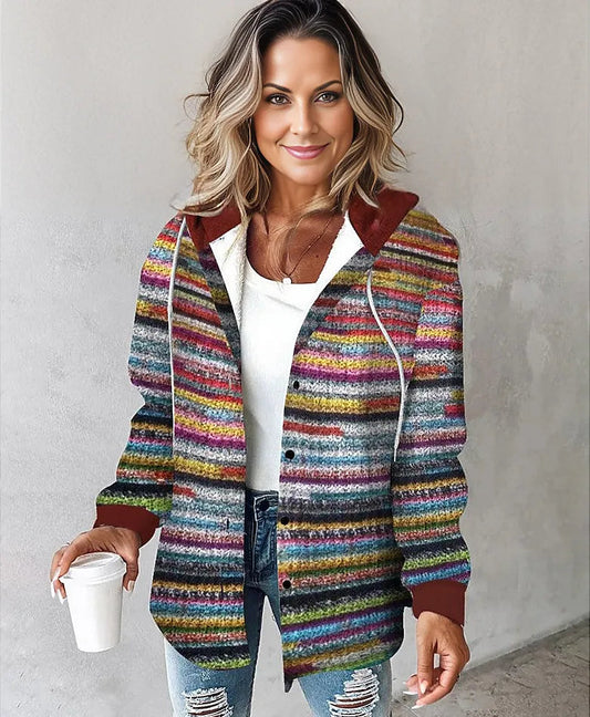 Elarova |  Bunte Kapuzenjacke für Damen