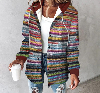 Elarova |  Bunte Kapuzenjacke für Damen