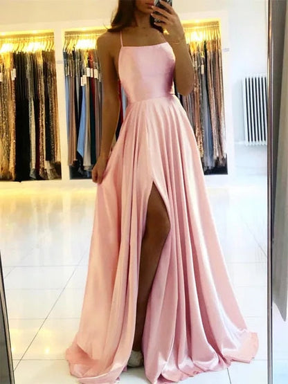 Maxikleid Damen Leichter Stoff Mit Seitenschlitz - Elarova