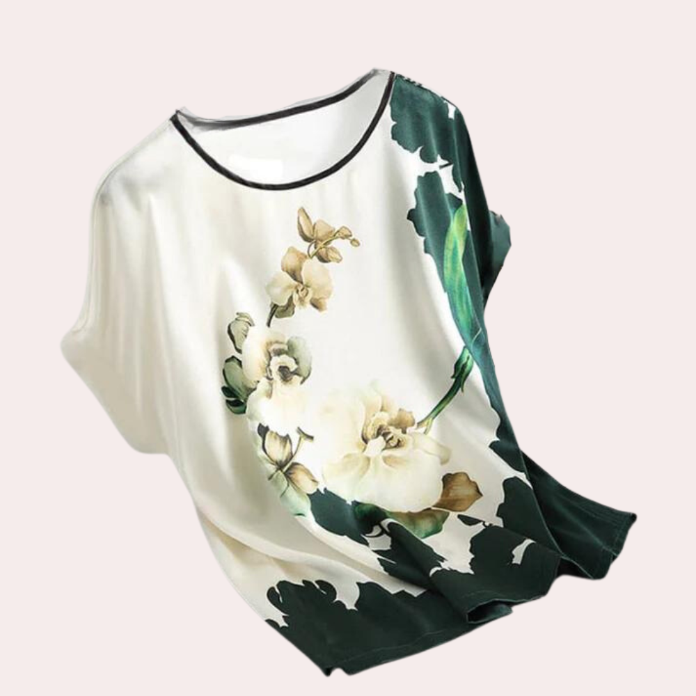 Damen T-Shirt Blumenmuster Sommer Top