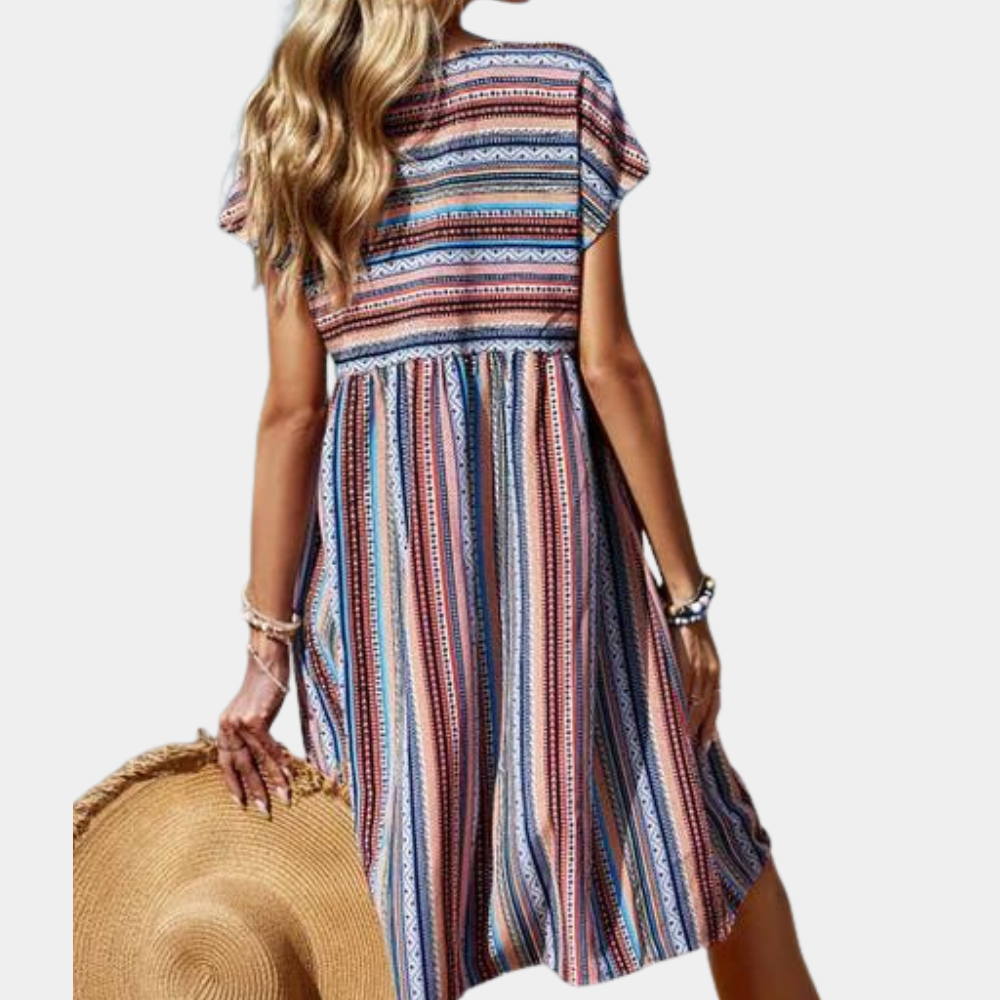 Sommerkleid Streifenmuster Weich Leicht