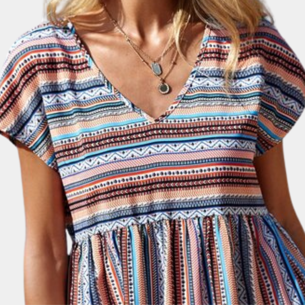 Sommerkleid Streifenmuster Weich Leicht