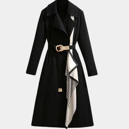 Damen Trenchcoat Classic mit Gürtel Elegant - Elarova
