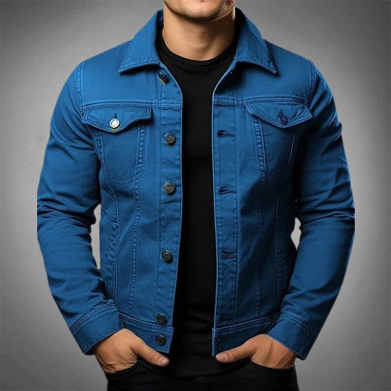 Denim Jacke Männer Modern Zeitlos - Elarova